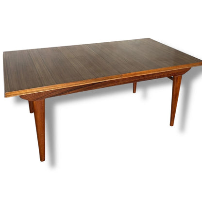 Mid Century Modern Alfred Cox Walnut & Rosewood Extending Dining Table