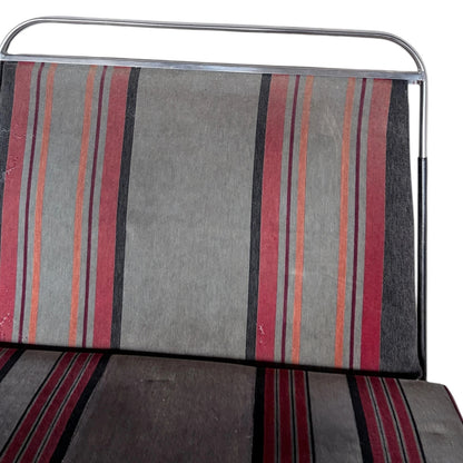 Vintage Bus Seat – Industrial Retro Bench With Racing Stripe Upholstery
