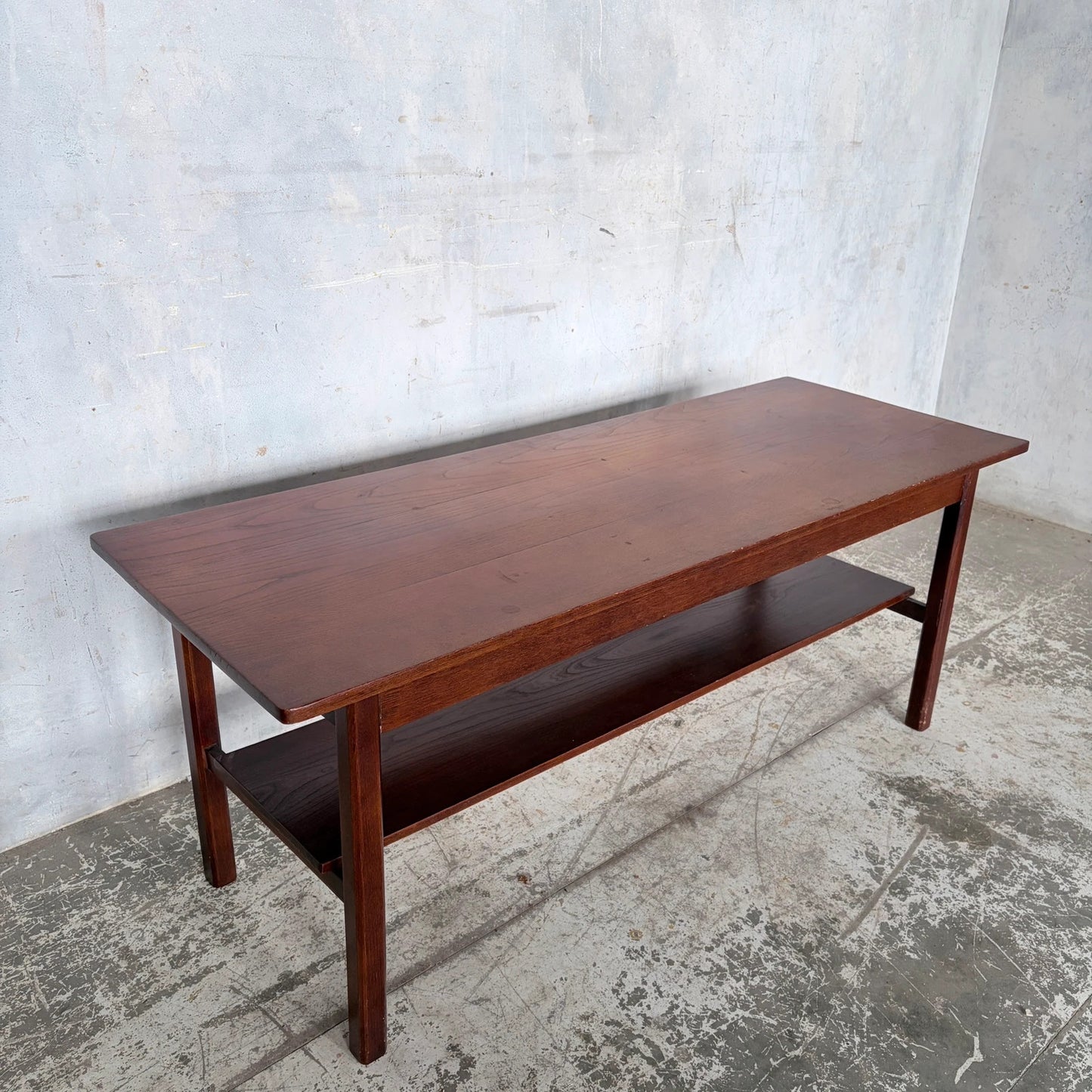 Mid Century Teak Coffee Table with Undershelf Storage