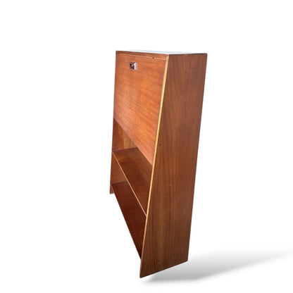 Mid-Century Slimline Teak Bureau Writing Desk – Compact