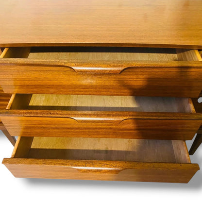 Mid Century Teak Sideboard | Vintage Compact Cabinet With Sculpted Handles — view 8