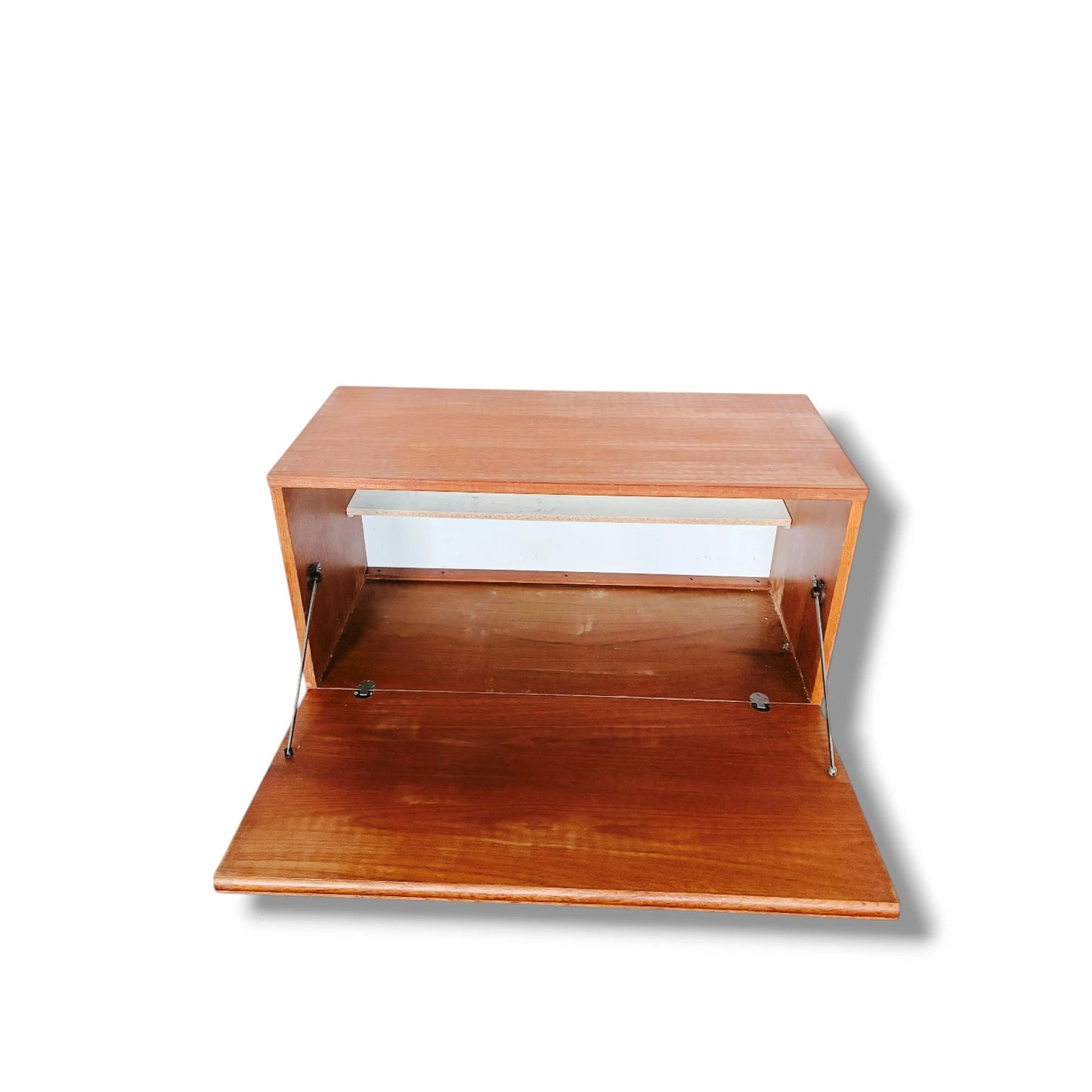 Beaver & Tapley Modular Wall Cabinet – Mid-Century Modern Teak Drop-Front Unit