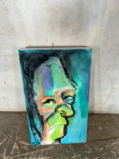 Neo-Expressionist Portrait Painting | Vintage Outsider Art on Canvas
