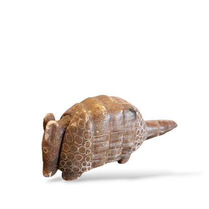 Small Hand-Carved Soapstone Armadillo Vintage Sculpture