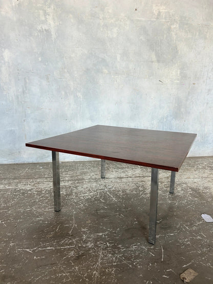 Mid Century Rosewood and Chrome Coffee Table