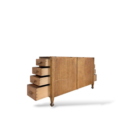 Oak Partner Desk Cabinets – Twin-Sided Filing Drawers