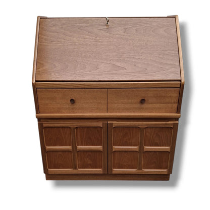Teak Writing Bureau – Mid Century Desk | Drop Front Vintage Teak Desk
