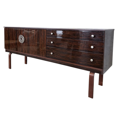 Vintage Sideboard | Mid Century Rosewood Effect Cabinet With Raised Legs