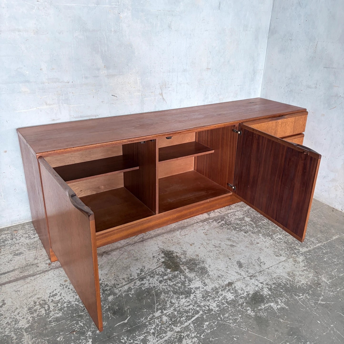 Mid Century McIntosh Teak Low Sideboard / Media Cabinet