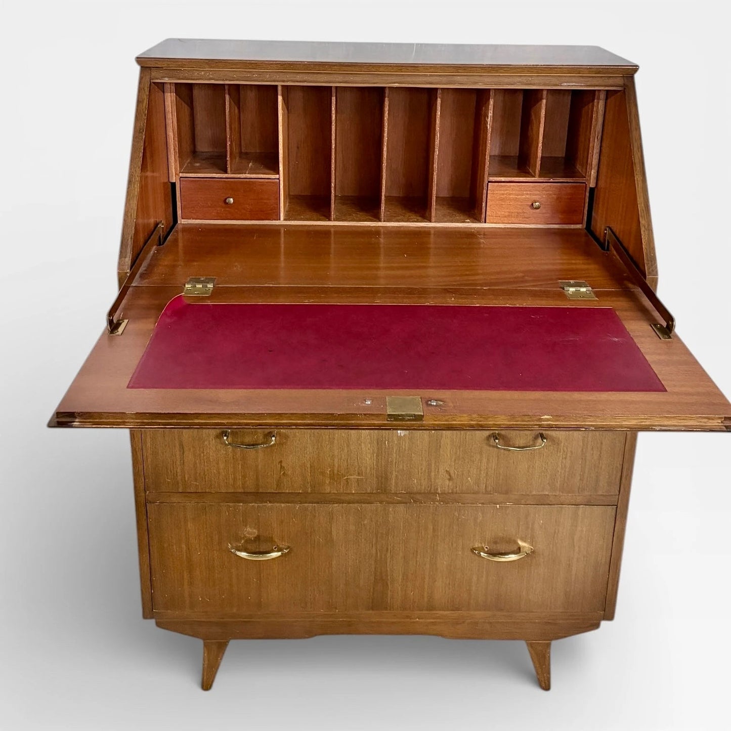 Mid Century Sutcliffe of Todmorden Walnut Bureau Writing Desk