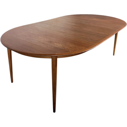 Extending Teak Dining Table – Mid Century Oval Round Leaf by Kai Kristiansen