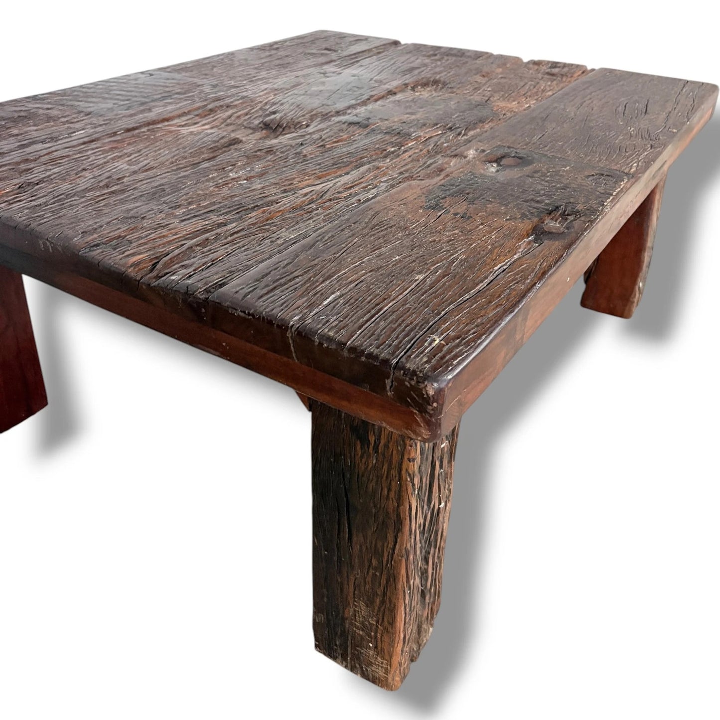 Driftwood Coffee Table – Rustic Reclaimed Wood Table With Chunky Legs