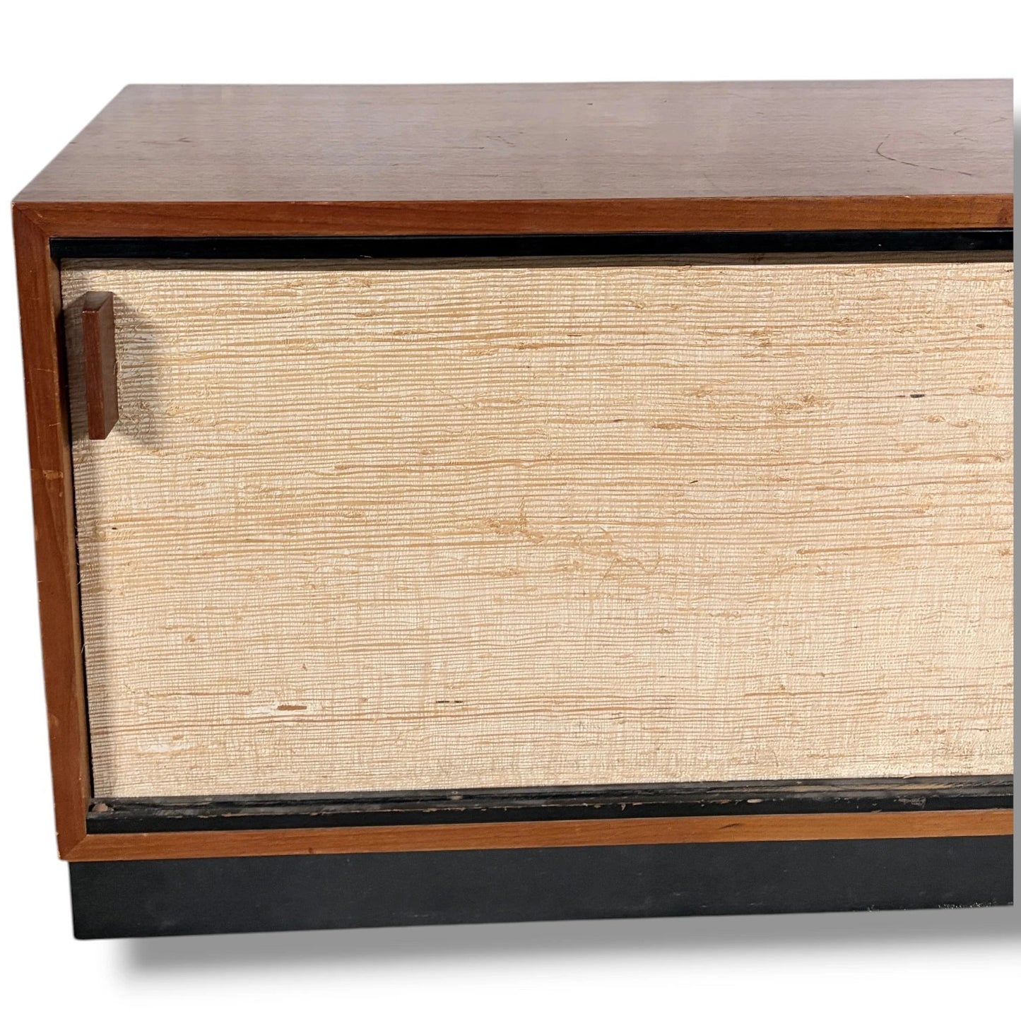 Florence Knoll Sideboard | Mid Century Teak Wood Cabinet With Seagrass Doors