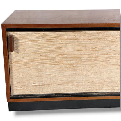 Florence Knoll Sideboard | Mid Century Teak Wood Cabinet With Seagrass Doors