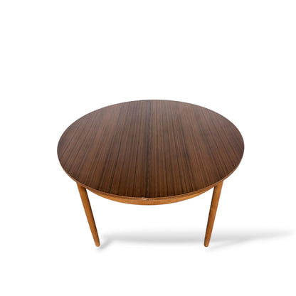 Mid-Century Teak Formica Extending Dining Table – Round to Oval