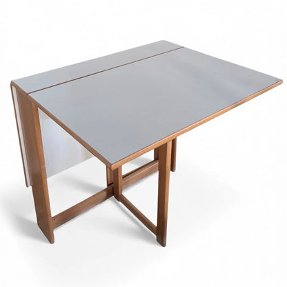 Drop Leaf Dining Table - Vintage Habitat Beech Wood With White Laminate Top — view 10