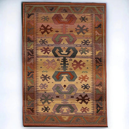 Traditional Persian Wool Rug – Vintage Handwoven Geometric Oriental Carpet