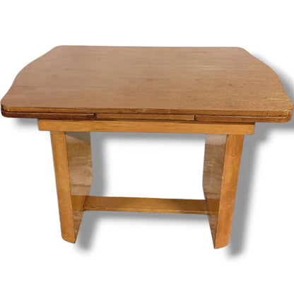 Art Deco Walnut Dining Table | Vintage Draw Leaf Extending Dining Table With Pedestal Legs