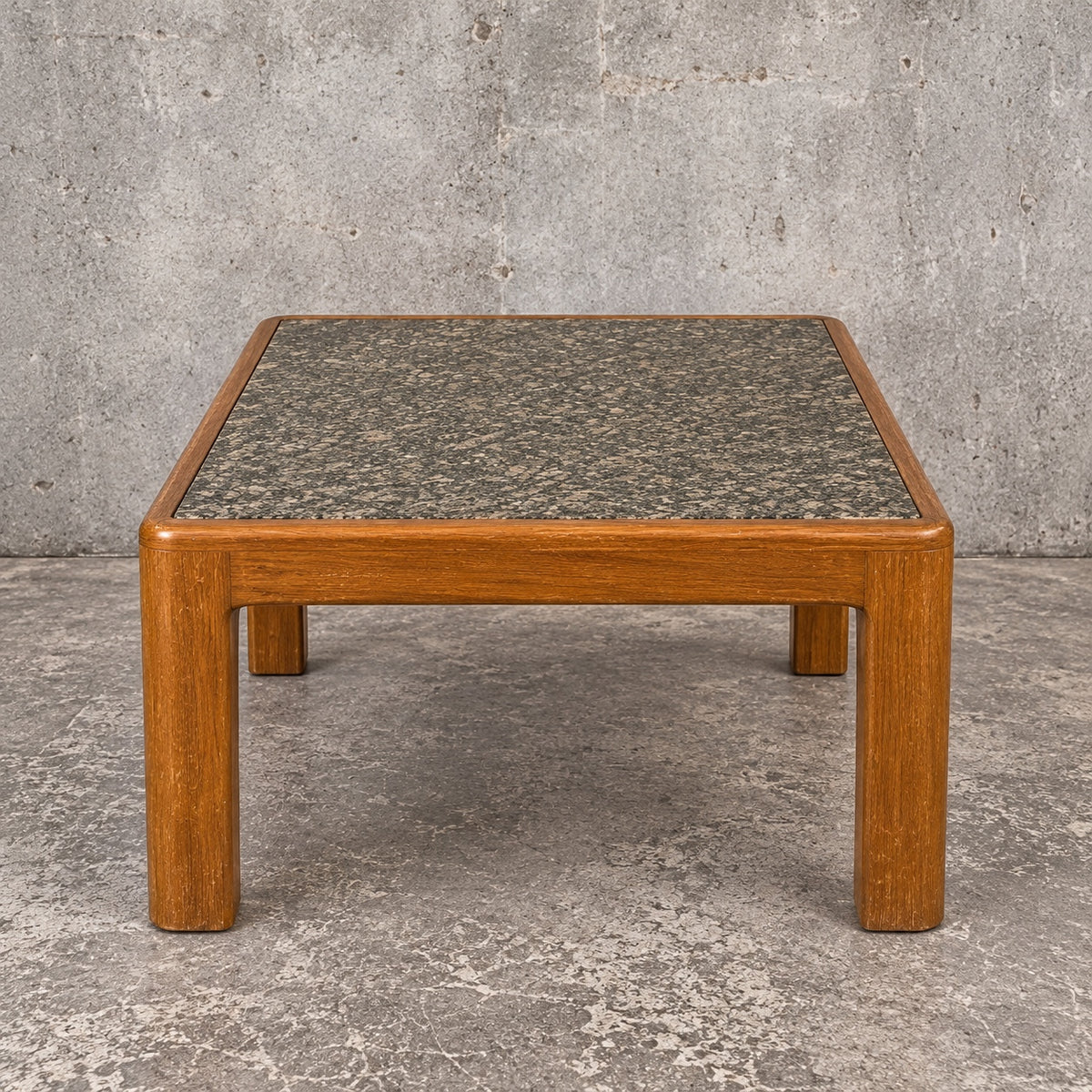 Mid-century Danish teak and granite stone coffee table – photograph 1