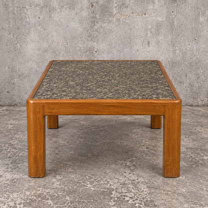 Mid-century Danish teak and granite stone coffee table – photograph 1
