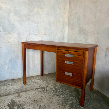 Mid Century teak and chrome compact writing desk