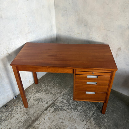 Mid Century teak and chrome compact writing desk view 4