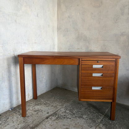 Mid Century teak and chrome compact writing desk view 5