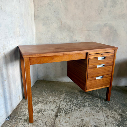 Mid Century teak and chrome compact writing desk view 6