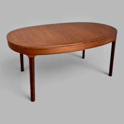 Nathan mid-century teak oval extending dining table – photo 1