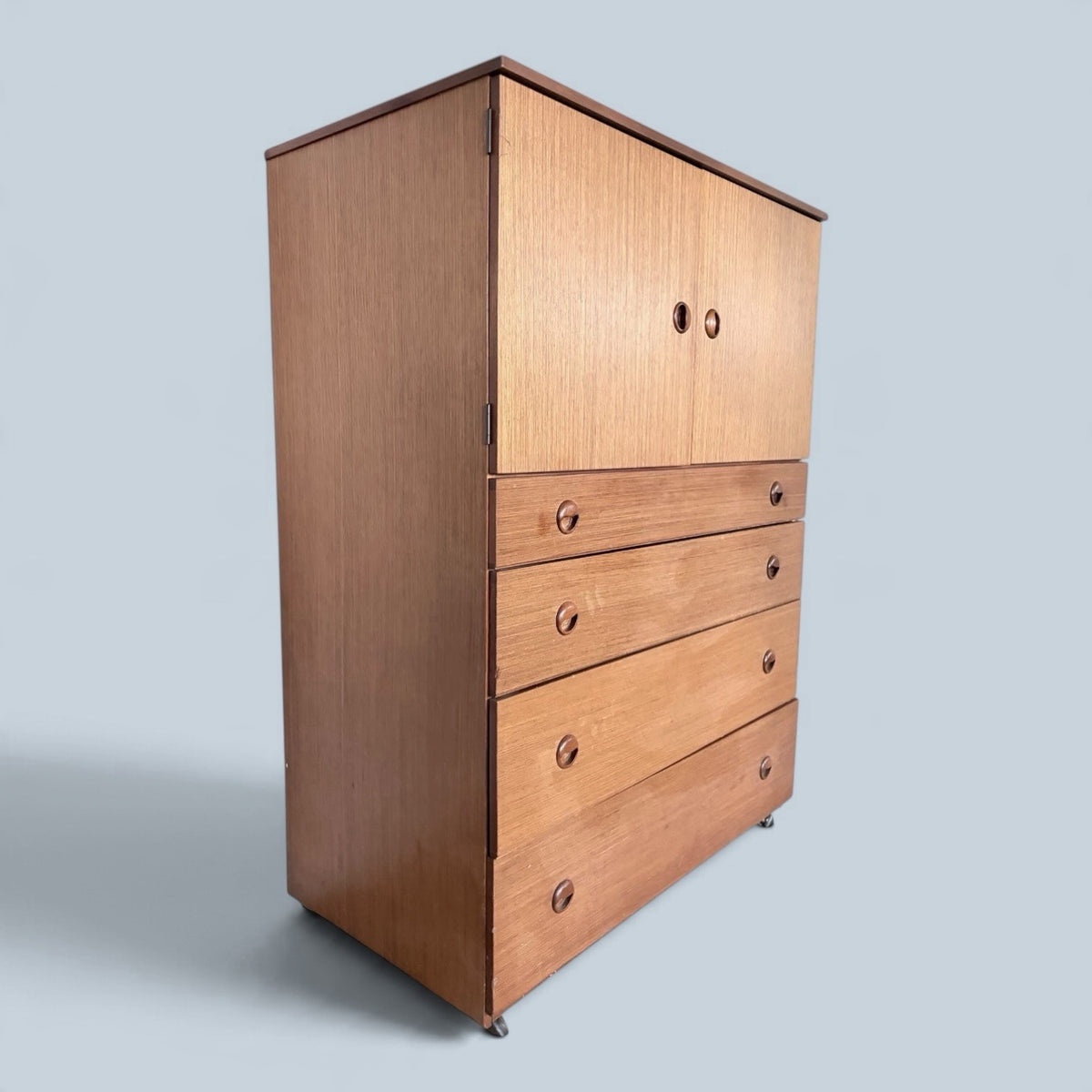 Mid Century Schreiber Teak Tallboy Cabinet with Drawers – original photograph 6