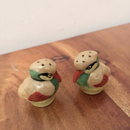 Vintage Japanese Kingfisher Salt & Pepper Shakers – Ceramic Pair – view 2