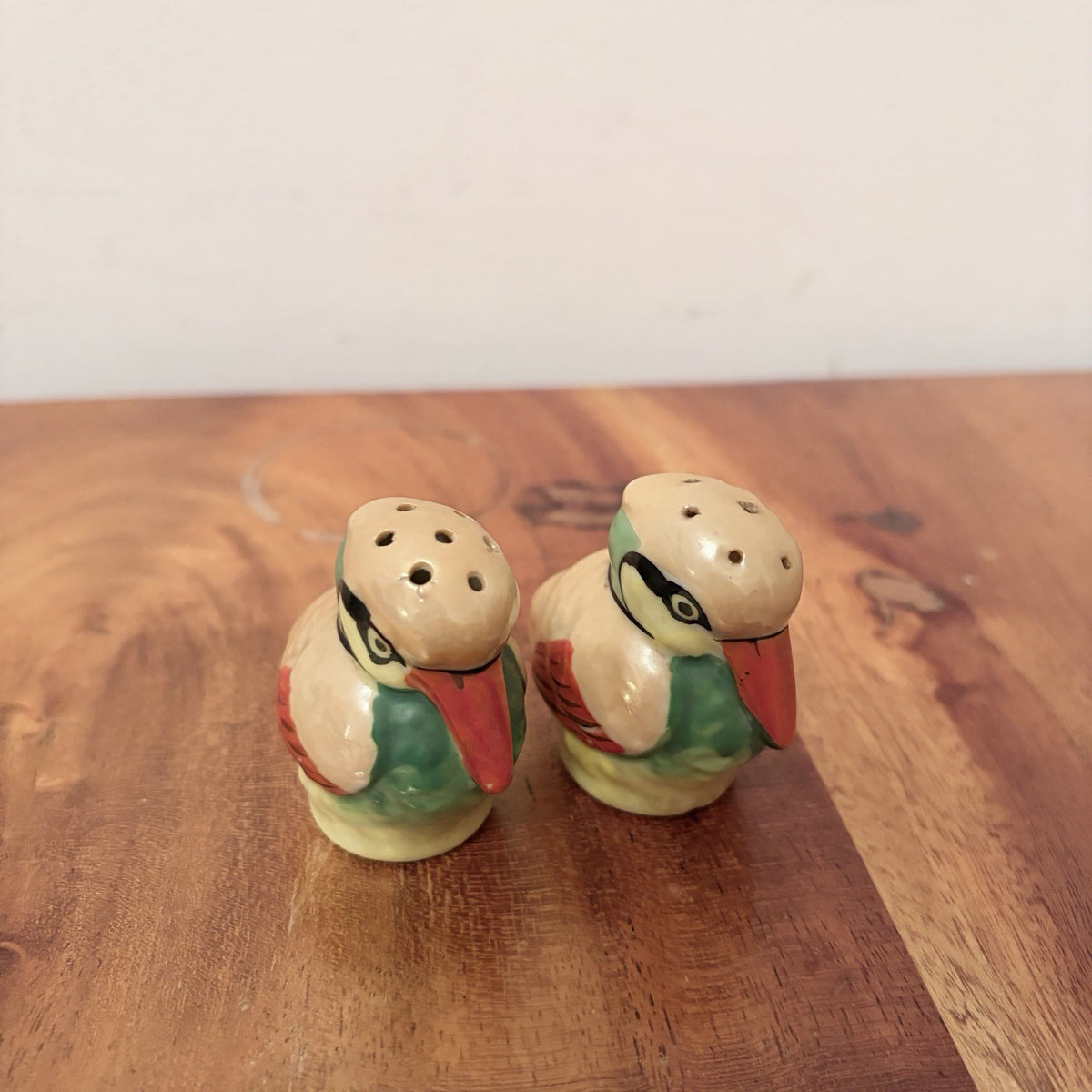 Vintage Japanese Kingfisher Salt & Pepper Shakers – Ceramic Pair – view 6