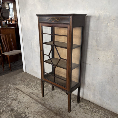Antique Edwardian Mahogany-Toned Glazed Display Cabinet – original photograph 6