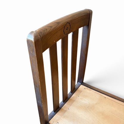 Arts & Crafts Oak Dining Chairs with Plywood Seats – Pair – view 7