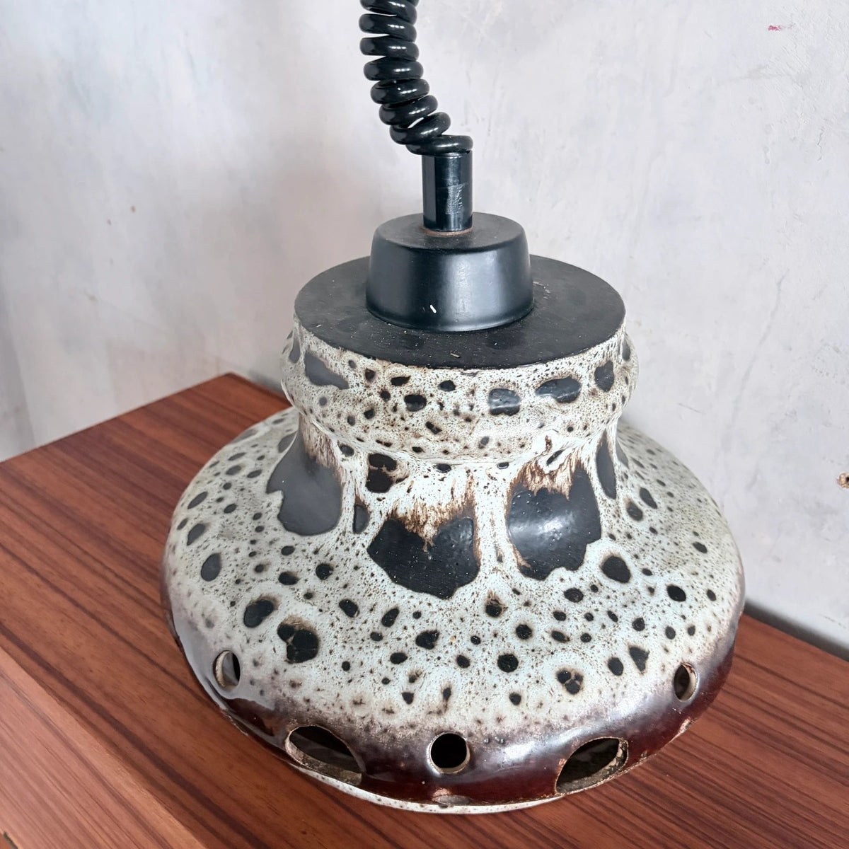 West German Lava-Glaze Ceramic Pendant Light – Space Age Ceiling Lamp – view 10