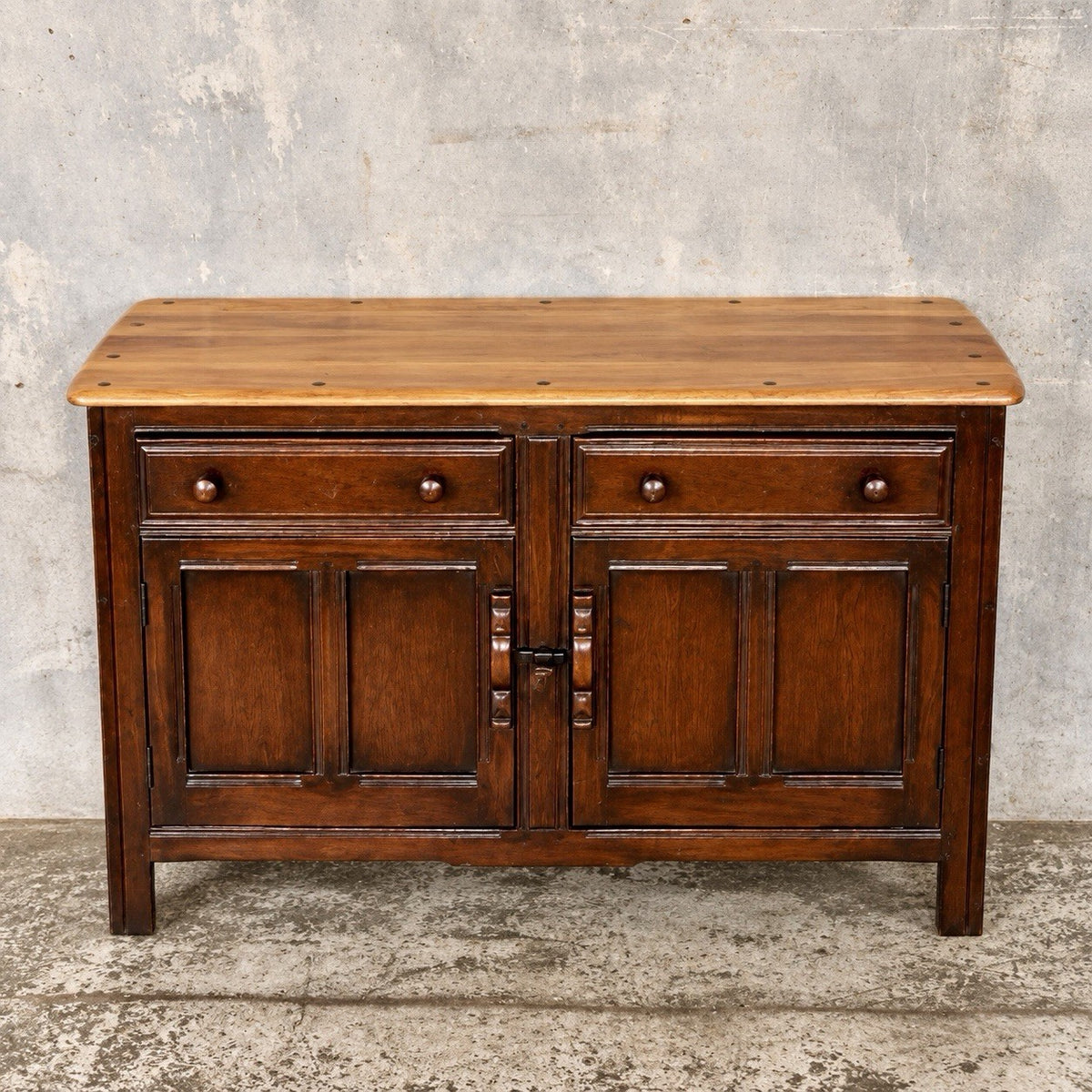 Ercol Old Colonial Elm-Top Sideboard – Two Drawers & Cupboard – view 2