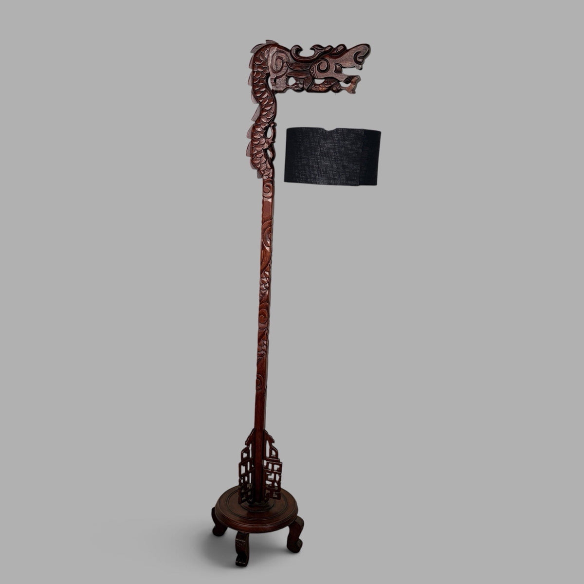 Chinese Carved Dragon Floor Lamp – view 2