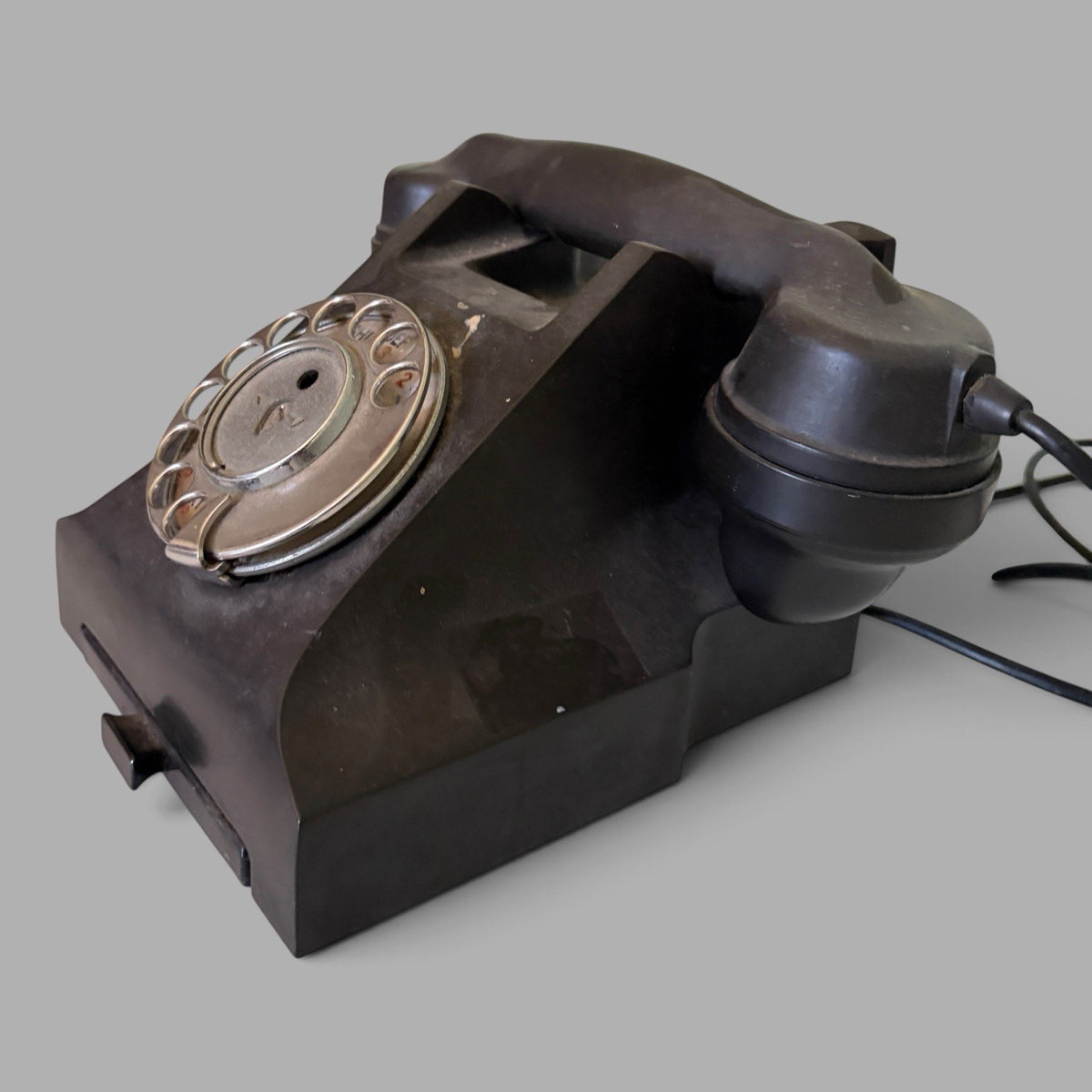 Vintage Black Rotary Telephone with Pull-Out Directory – Untested Prop – view 5