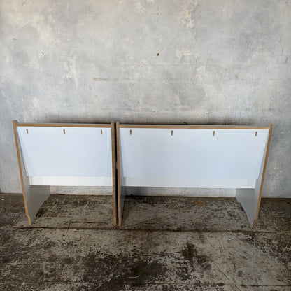 1990s White Church Pew Benches with Geometric Cushions – Pair – view 8