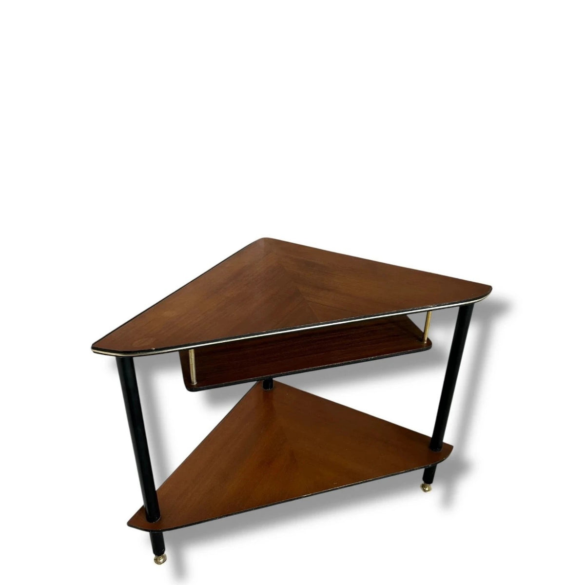 Mid Century Teak & Formica Triangular Corner Shelf Unit – original photograph 2