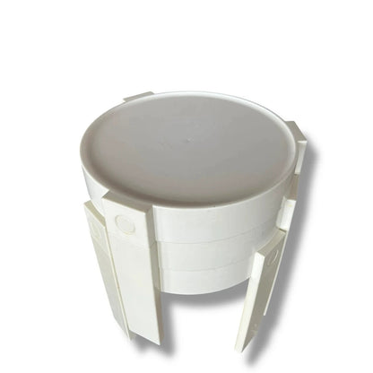Vintage 1970s Dutch Space Age White Modular Stacking Side Tables – original photograph 3