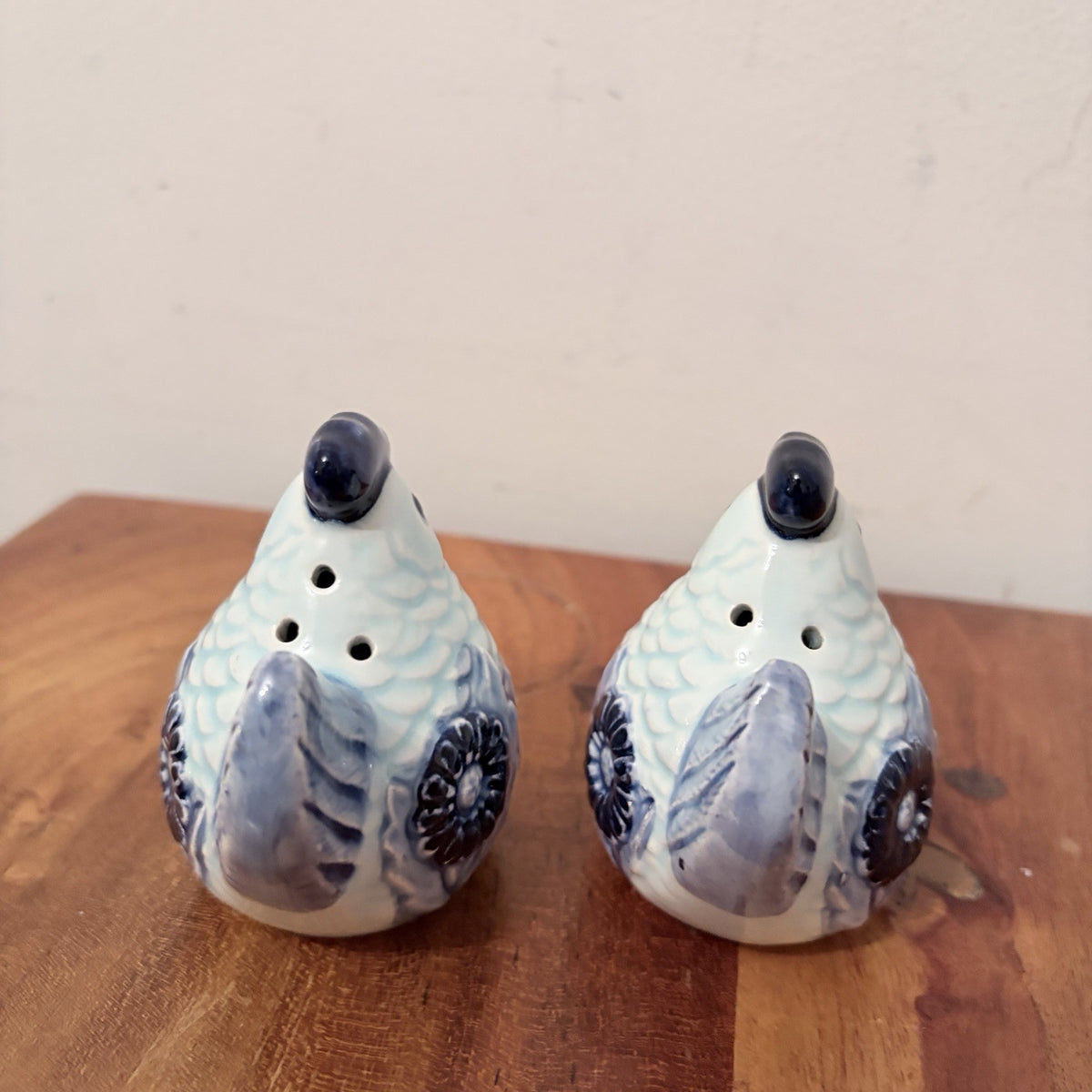 Mid Century Blue & White Hen Salt & Pepper Shakers – Pair – view 2