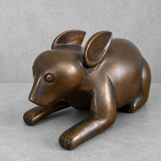 Vintage Bronze Rabbit Sculpture – Freestanding Animal Figure – view 1