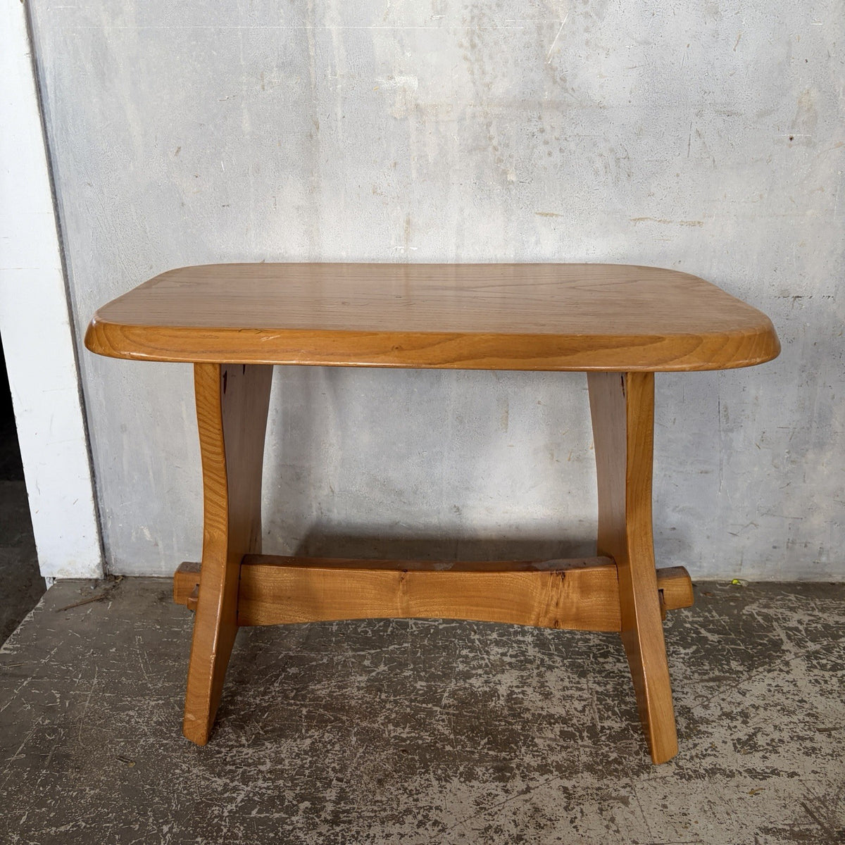 Mid Century Brutalist Solid Elm Side Table | Pegged Joinery – original photograph 5