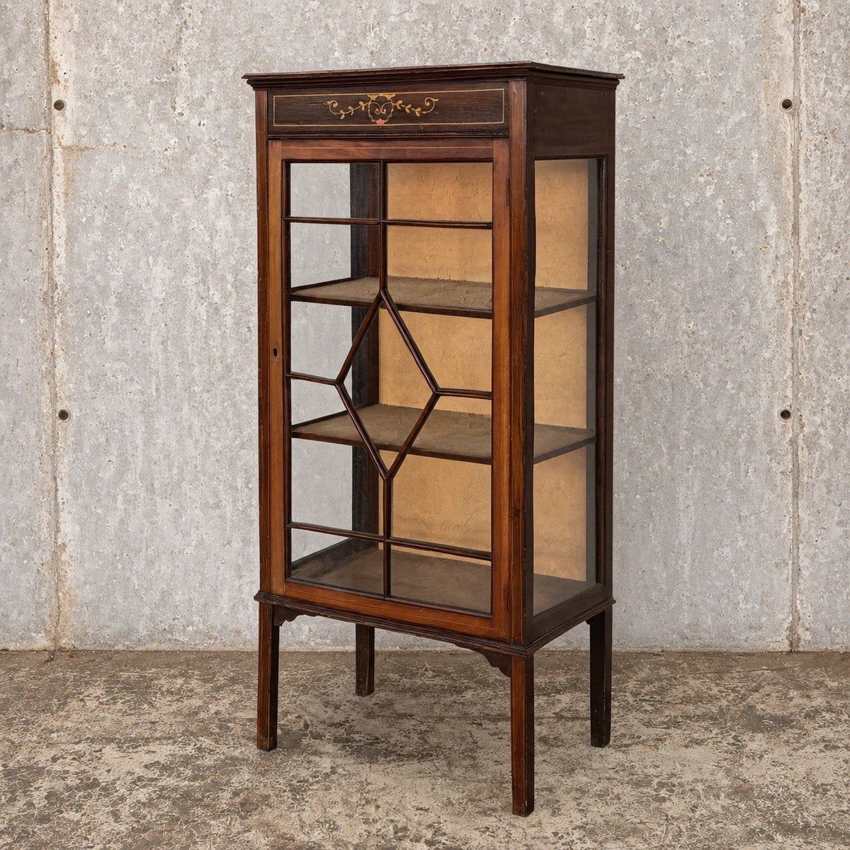 Antique Edwardian Mahogany-Toned Glazed Display Cabinet – original photograph 1