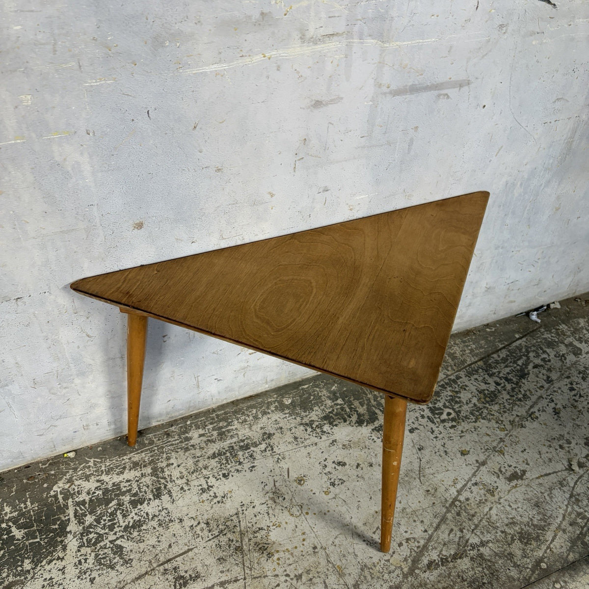 Mid Century Triangular Oak Side Table – original photograph 2