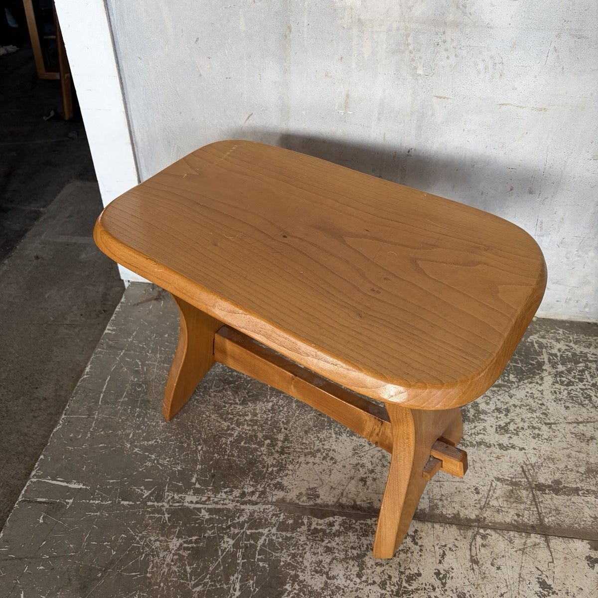 Mid Century Brutalist Solid Elm Side Table | Pegged Joinery – original photograph 8