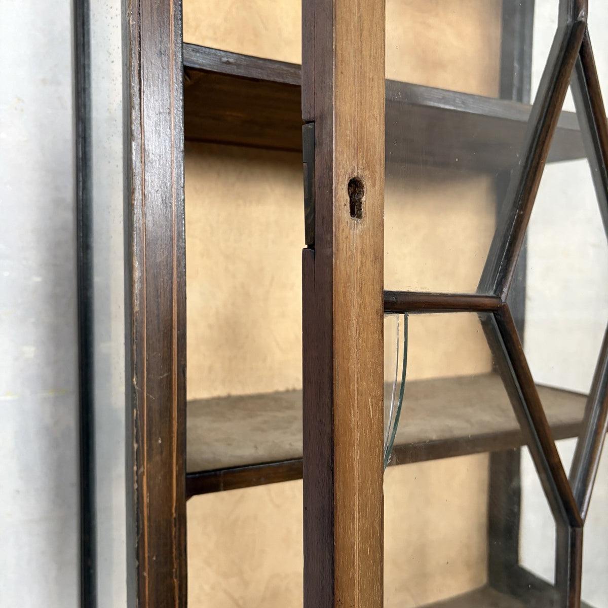 Antique Edwardian Mahogany-Toned Glazed Display Cabinet – original photograph 4