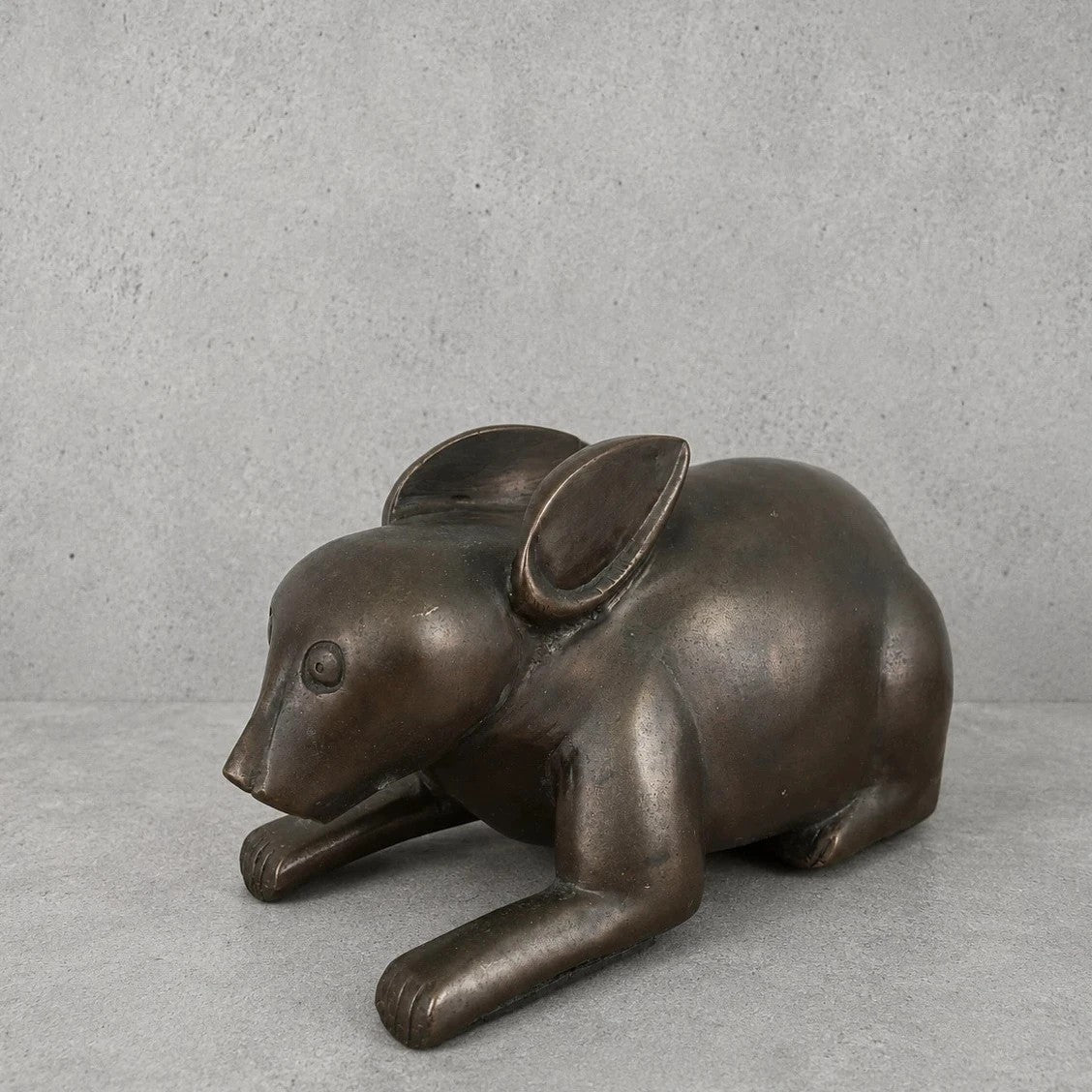 Vintage Bronze Rabbit Sculpture – Freestanding Animal Figure – view 3