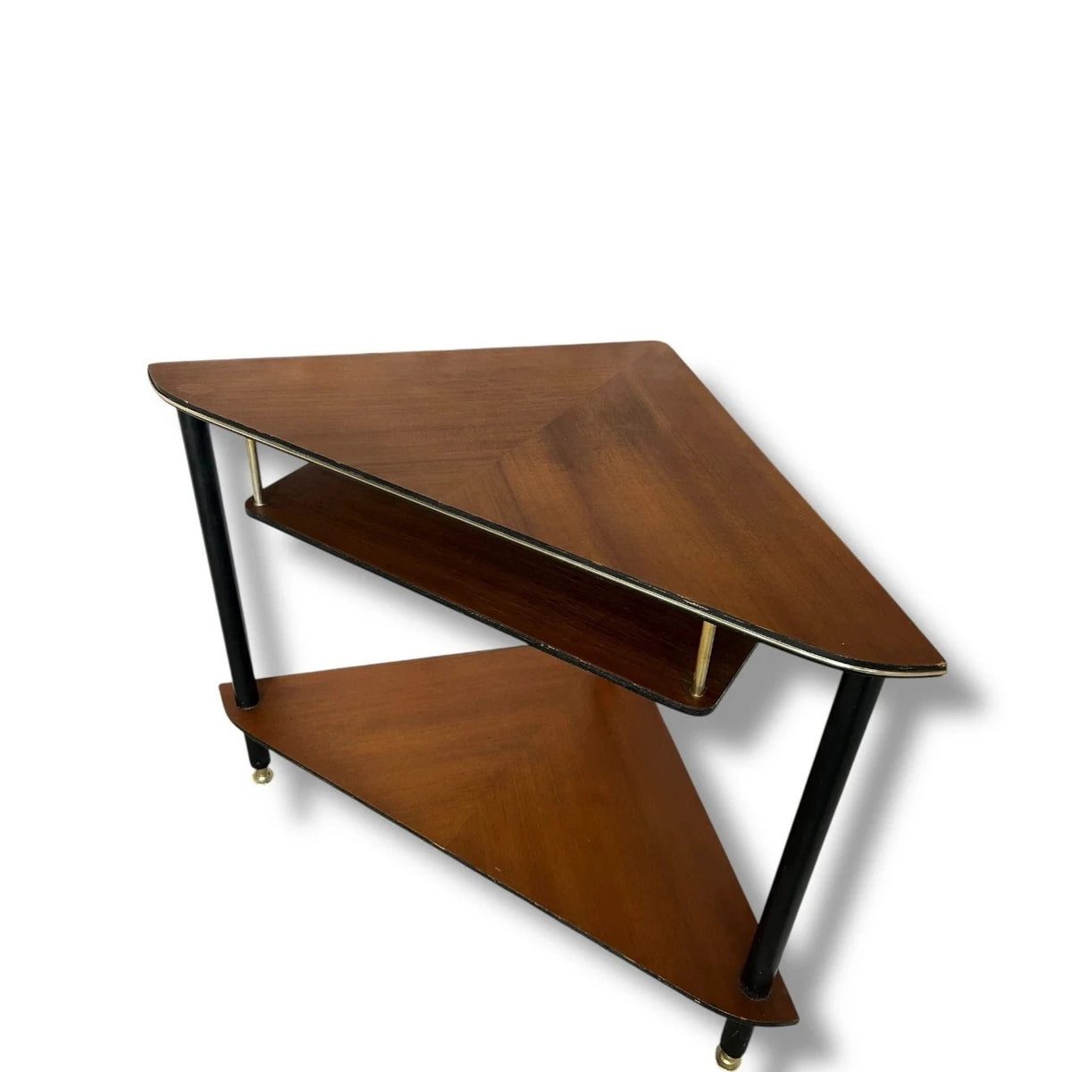 Mid Century Teak & Formica Triangular Corner Shelf Unit – original photograph 4